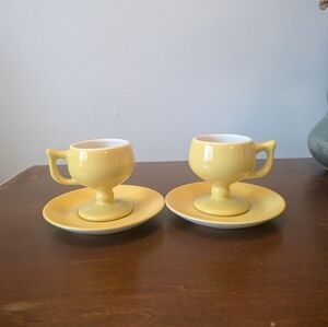 Vintage Caribe Espresso Cups And Plates